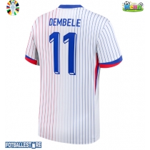 Frankrike Ousmane Dembele #11 Bortedrakt EM 2024 Kortermet